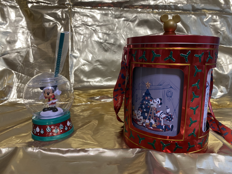 2022 Holiday Popcorn Bucket with Mickey Sipper